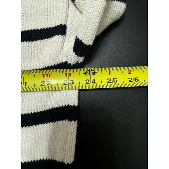 Veronica Beard Lancetti Sweater Turtleneck Knitted Stripes White Black Size XL - Picture 9 of 10